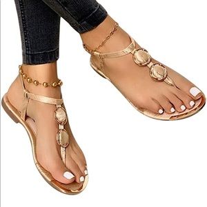 Dressy gold summer sandals